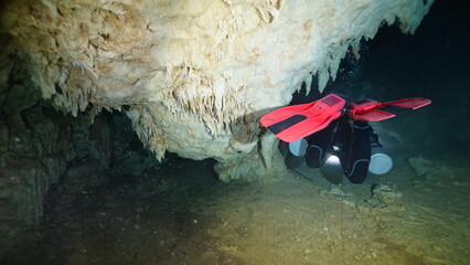 Cave diving in Dominican Republic