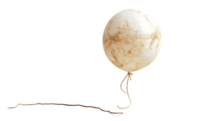 Helium balloon with a rope on transparent background 