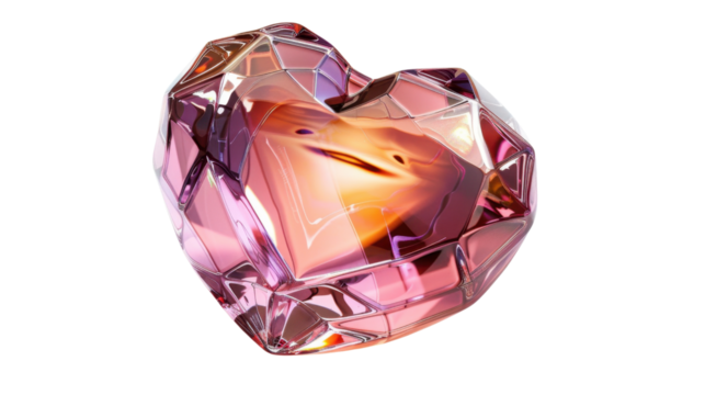 Heart shape 3d on transparent background