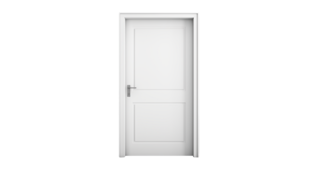 White Door Mockup Modern Interior Design Element for Home Decor and Architecture Projects