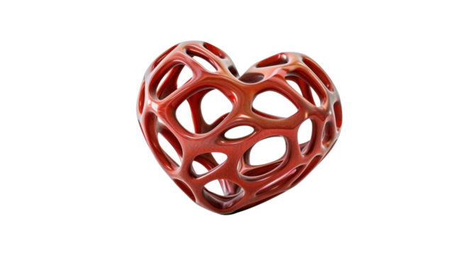 Heart shape 3d on transparent background