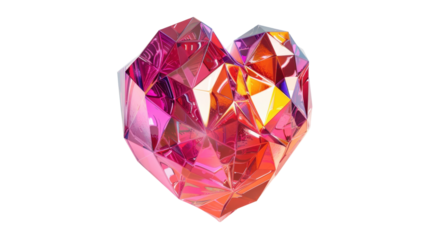 Heart shape 3d on transparent background