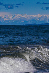 Black Sea with mountain view