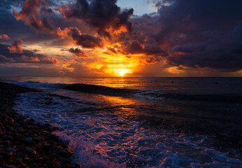 Sunset on the Black Sea in Batumi