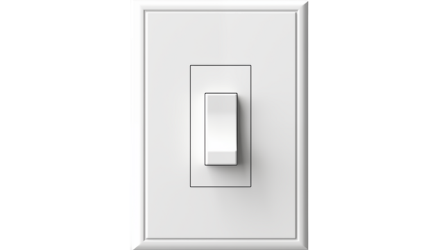 White Light Switch on a Wall in a Modern Home Interior
