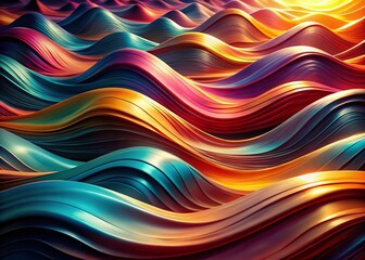 Obraz premium Panoramic Abstract Wavy Shapes Background - Modern Fluid Design Texture