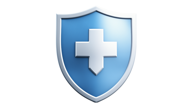 Medical Protection Shield Icon Healthcare Security and Safety Symbol for Websites and Apps