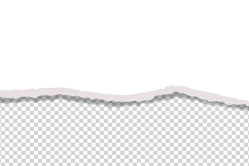Obraz premium White torn paper edge template ripped horizontal strips with shadows border texture design vector