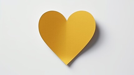 Fototapeta premium Yellow sticky note and bronze heart isolated on a clear background for creative uses