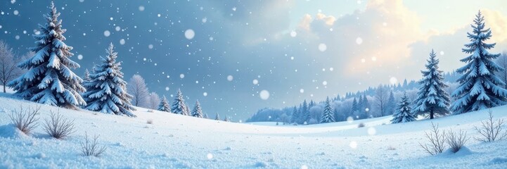 Frosty winter landscape with vertical abstract brushstrokes, winter, snowflake