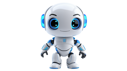 Adorable 3D Robot Character Design Futuristic AI Technology Icon for Websites Apps and Presentations