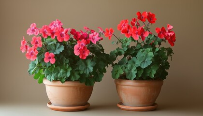Naklejka premium Decorate Your Home With A Beautiful Red Geranium - Perfect For Adding A Pop Of Color And Life To Any Room! Ideal For Home Decor.