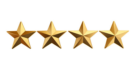 Four Gold Stars Rating Review Quality Excellence Feedback