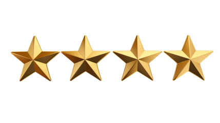 Four Gold Stars Rating Review Quality Excellence Feedback