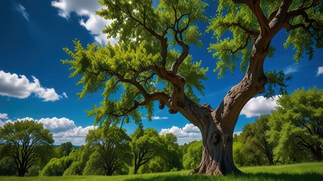 Massive tree with a blue sky