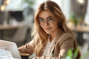 Reading Text on a Laptop Screen at a Desk