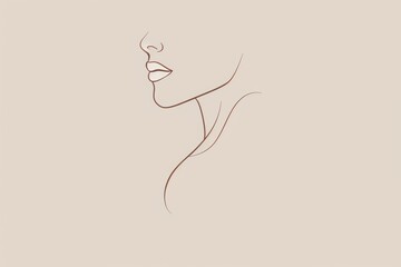 Poster encadré one line drawing of a woman, silhouette of a woman one line draw