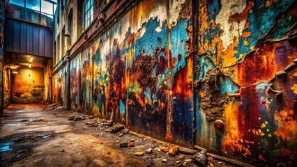 Fototapeta premium Panoramic Grunge Urban Texture Background - Distressed Wall Photography