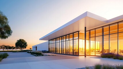 Obraz premium Hospital featuring zero-emission energy systems for full operations