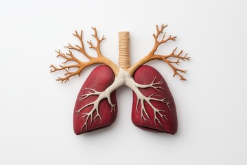 Human Anatomical Concept. Anatomical model of human lungs with detailed bronchial structure.