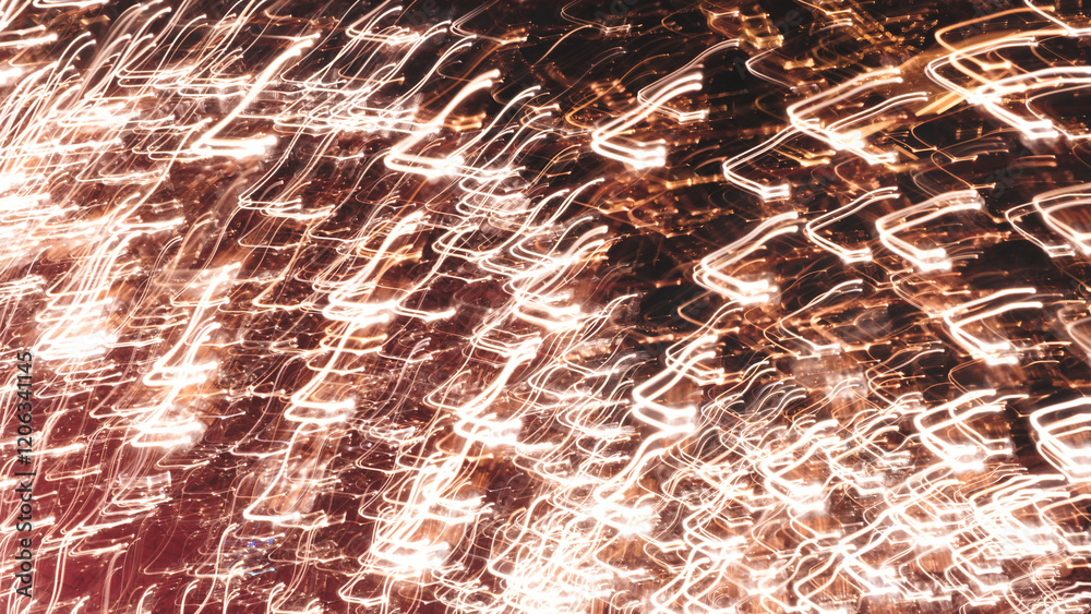 Poster the image is a blurry, abstract representation of a cityscape at night. the streaks of light and the