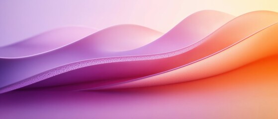 Fototapeta premium Abstract 3D waves with gradient of purple, pink and orange colors Concept of smooth, flowing, and modern design