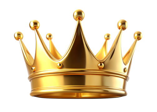 golden crown isolated on white background