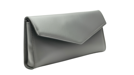 Gray woman clutch bag on transparent background