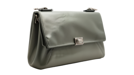 Gray woman clutch bag on transparent background