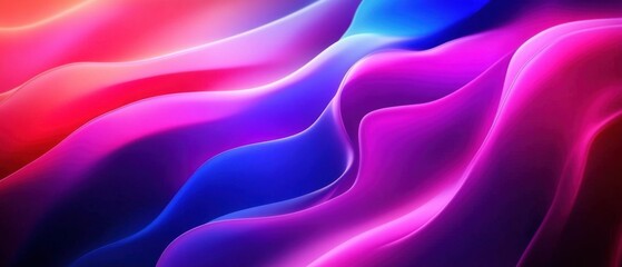 Obraz premium Abstract Colorful Wavy Background with Smooth Gradient of Pink, Purple, and Blue Modern 3D Rendered Fluid Design