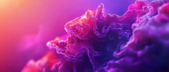Obraz premium Abstract purple and pink flowing waves with soft gradient background, concept of fluid art, digital art, and modern design