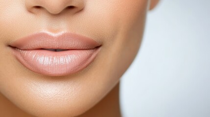 Fototapeta premium Close-Up of Glossy Lips with Radiant and Smooth Skin Texture 9