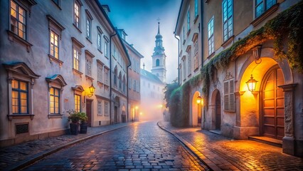 Serene Salzburg Street: Quiet Austrian Alleyway at Dawn