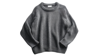 Gray sweater on transparent background