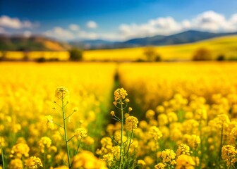 Obraz premium Sonoma California Mustard Bloom Fields - Tilt-Shift Miniature Photography