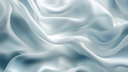 Obraz premium Flowing, smooth white fabric folding in soft, undulating waves, conveying lightness.