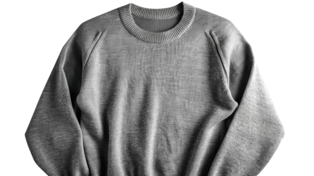 Gray sweater on transparent background 