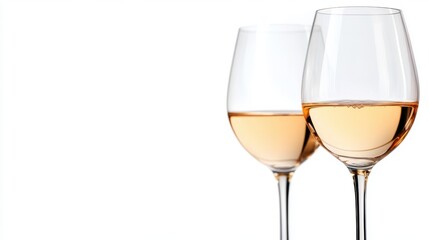 Sipping elegant white wine in serene celebration at sunset