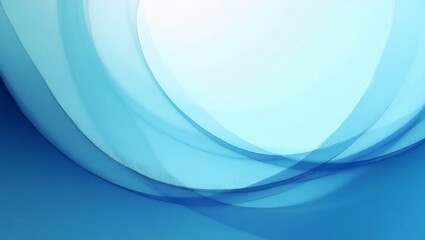 Abstract Circular Blue Curves with Transparent Layers and Smooth Texture