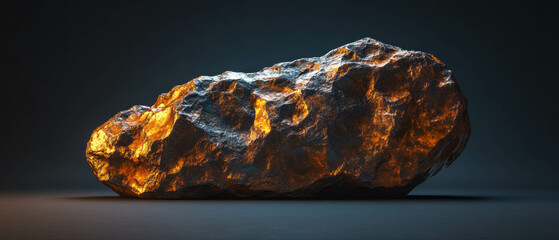 Unique meteorite specimen exhibiting rough texture and metallic sheen with vibrant colors