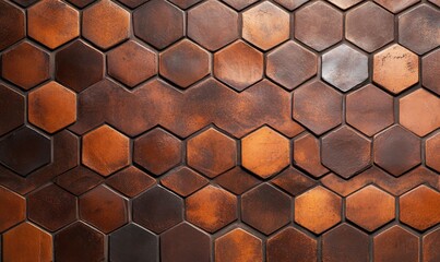brown hexagon clay tile background
