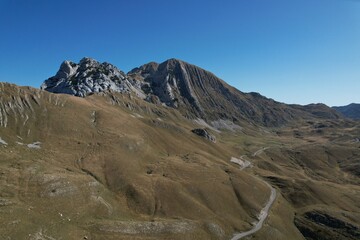 Montenegro Durmitor national park aerial panorama landscape view,Crna Gora,Europe,northwestern Montenegro,part of the Dinaric Alps Dormitor	
