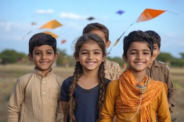 Obraz premium Portrait of a child: traditional attire, cultural essence, vibrant textiles, Indian heritage, youthful gaze, intricate patterns, colorful fabrics, regional identity, ethnic cultural significance.