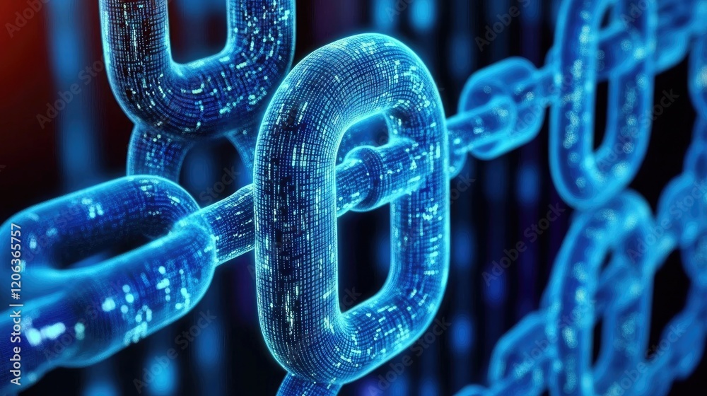 Poster Digital Chain Links Representing Data Security