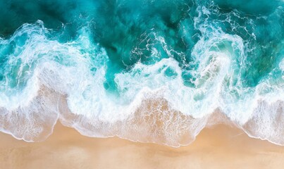 Obraz premium Close-up soft wave of the sea on the sandy beach