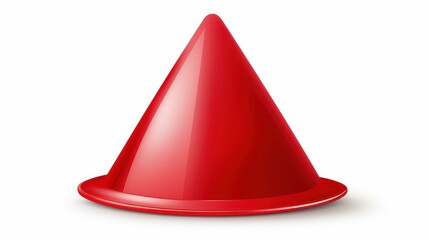 Fototapeta premium A bright and colorful party hat stands out against a pure white background, perfect for any festive celebration.