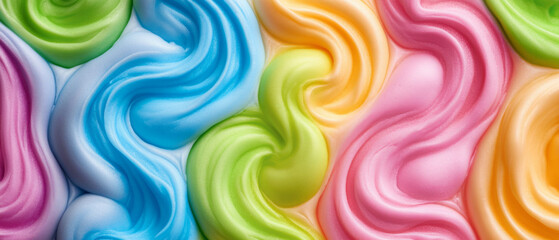 Swirls of vibrant colors create a mesmerizing textured design inspired by molding material