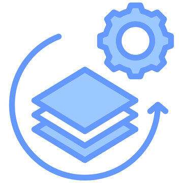 Batch Processing Blue Icon
