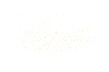 Bright golden festive lights and scattered confetti overlay on a transparent background
