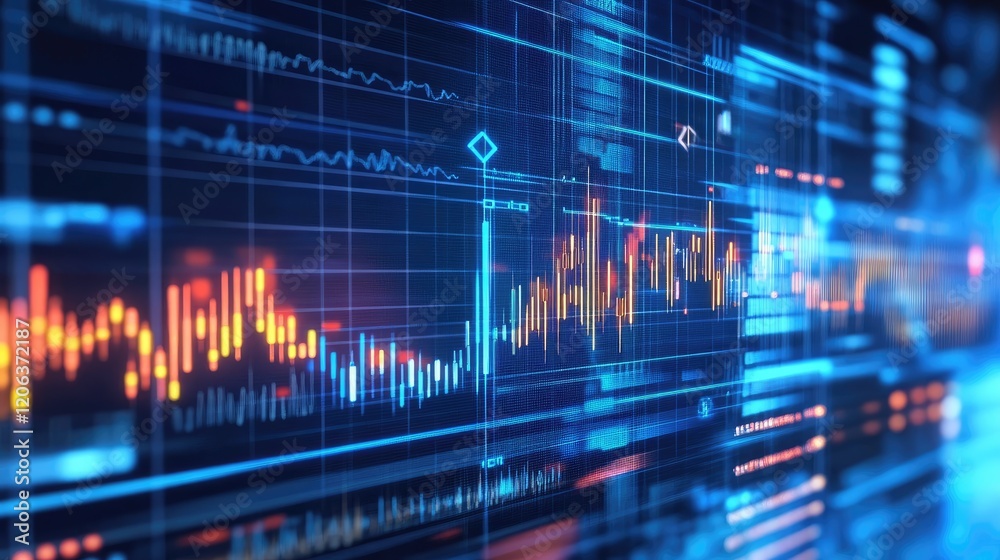 Poster Dynamic Data Visualization Abstract Financial Technology